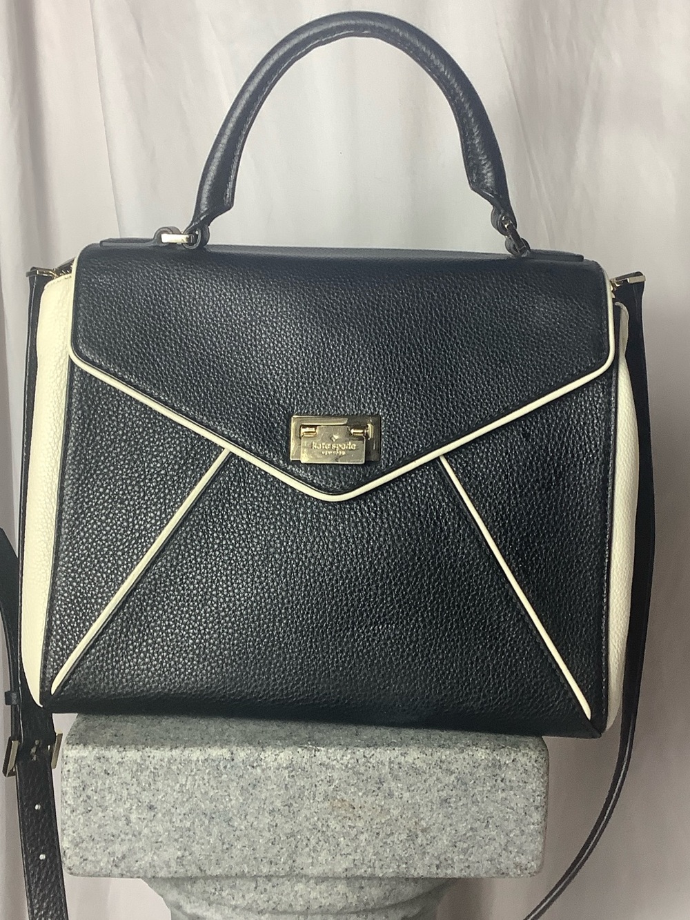Kate Spade Black & Cream Top-Handle Satchel